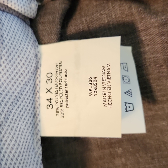 Haggar Mens Premium Comfort Dress Pants Classic Fit Taupe Brown UNHEMMED 34 x 30 - Picture 11 of 13